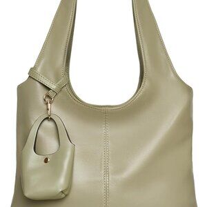 Slouchy Vegan Leather Handbag Women Shoulder Purse Zipper Pockets